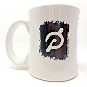 Peloton Black Logo White Ceramic 16oz Coffee Tea Mug Sturdy Handle EUC